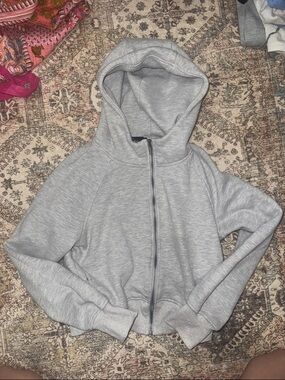 Light Gray Zip-Up Hoodie